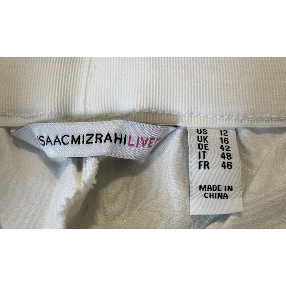 ISAAC MIZRAHI Tapered Leg Womens Pants 12 Embroidered Lace Ankle Pull On City - Picture 9 of 11